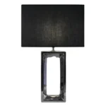 Lampe à poser céramique chromée abat-jour rectangulaire noir 60 cm – Image 2