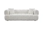 CHOPIN canapé 3 places tissu bouclette blanc