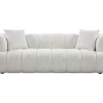 CHOPIN canapé 3 places tissu bouclette blanc