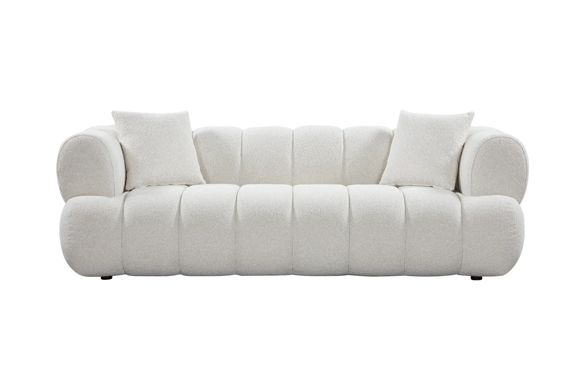 d7a6e5fe-a050-5e71-b2d8-04827ede6bcb.webp CHOPIN canapé 3 places tissu bouclette blanc – Image 1