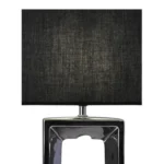 Lampe à poser céramique chromée abat-jour rectangulaire noir 60 cm – Image 3
